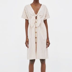 Zara Striped Knotted Dress